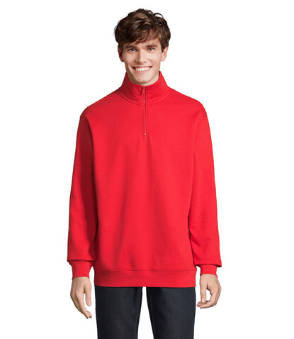 CONRAD Sweater Zip Kragen - Bright Red bedrucken, Art.-Nr. S04234-BT-XL CONRAD Sweater Zip Kragen - Bright Red bedrucken, Art.-Nr. S04234-BT-XL