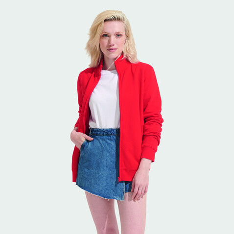 COOPER SWEATSHIRT FULL ZIP - Bright Red bedrucken, Art.-Nr. S04240-BT-4XL
