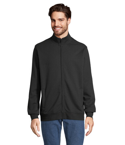 COOPER SWEATSHIRT FULL ZIP - Schwarz bedrucken, Art.-Nr. S04240-BK-XXL