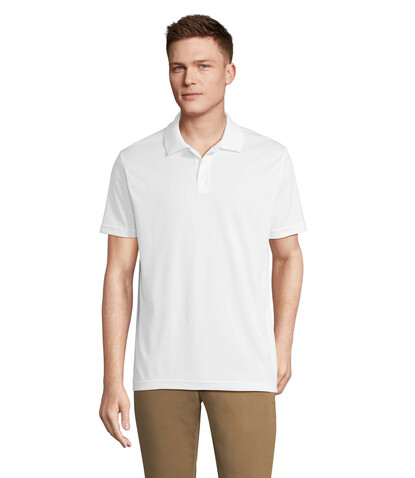 PITCHER UNISEX POLO - White bedrucken, Art.-Nr. S04442-WH-M