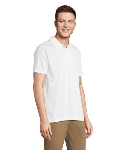 PITCHER UNISEX POLO - White bedrucken, Art.-Nr. S04442-WH-M