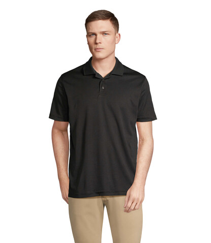 PITCHER UNISEX POLO - Schwarz bedrucken, Art.-Nr. S04442-BK-S
