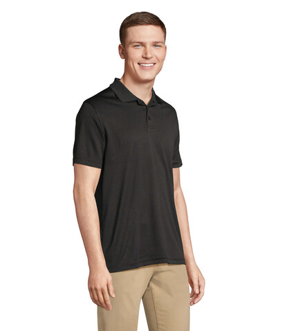 PITCHER UNISEX POLO - Schwarz bedrucken, Art.-Nr. S04442-BK-S