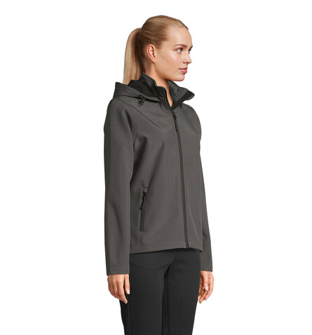 RACE DAMEN-KAPUZENJACKE - Anthrazitgrau bedrucken, Art.-Nr. S04448-CR-L RACE DAMEN-KAPUZENJACKE - Anthrazitgrau bedrucken, Art.-Nr. S04448-CR-L