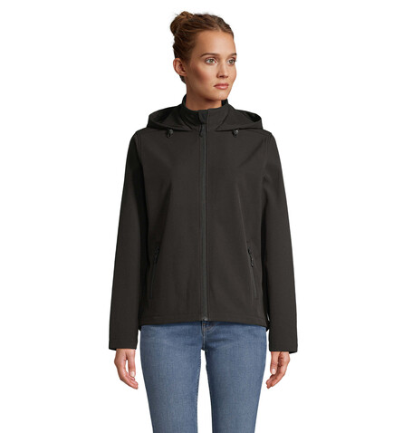 RACE DAMEN-KAPUZENJACKE - Schwarz bedrucken, Art.-Nr. S04448-BK-3XL RACE DAMEN-KAPUZENJACKE - Schwarz bedrucken, Art.-Nr. S04448-BK-3XL