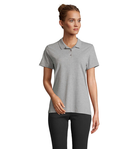 PULSE DAMEN POLO - Grau-Melange 2 bedrucken, Art.-Nr. S04501-GY-XL