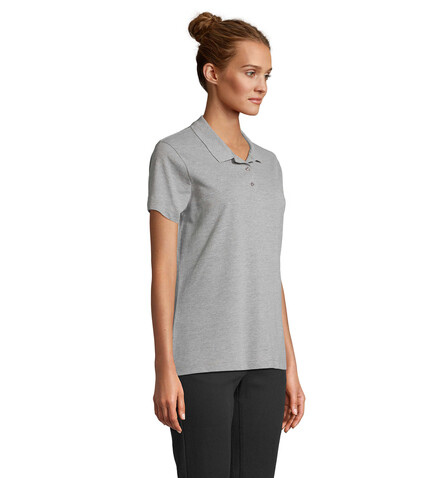 PULSE DAMEN POLO - Grau-Melange 2 bedrucken, Art.-Nr. S04501-GY-XL