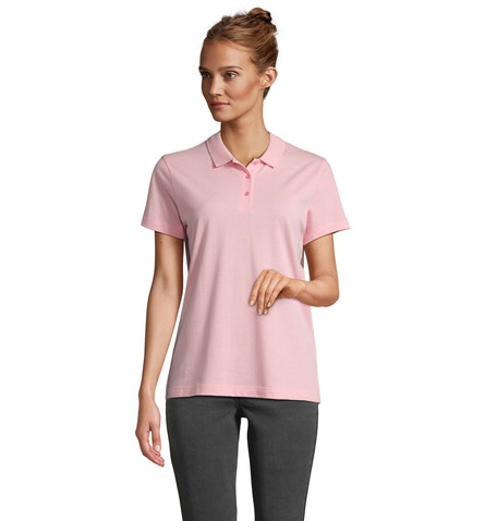 PULSE DAMEN POLO - Bonbon Rosa bedrucken, Art.-Nr. S04501-AX-M