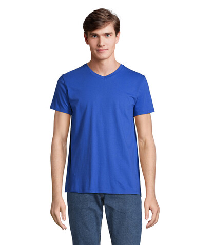 REGENT V V-NECK T-SHIRT - Royal Blue bedrucken, Art.-Nr. S04765-RB-3XL