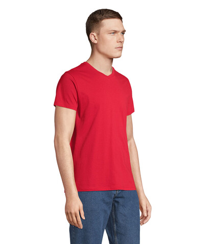 REGENT V V-NECK T-SHIRT - Red bedrucken, Art.-Nr. S04765-RD-XS