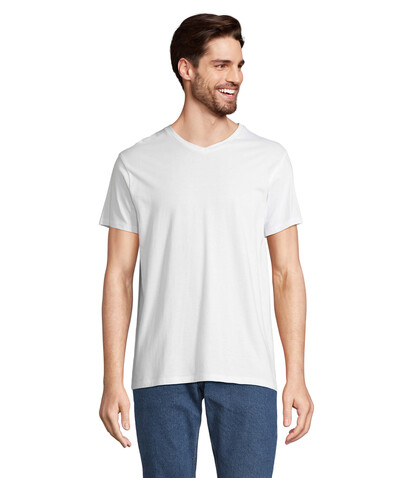 REGENT V V-NECK T-SHIRT - White bedrucken, Art.-Nr. S04765-WH-L REGENT V V-NECK T-SHIRT - White bedrucken, Art.-Nr. S04765-WH-L