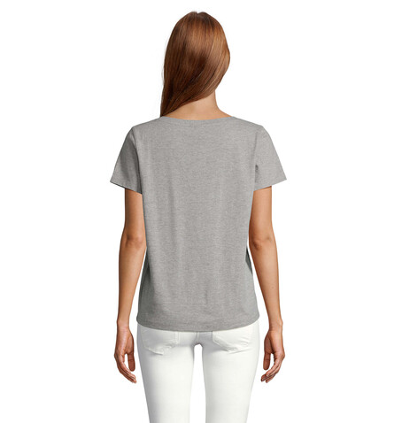 REGENT V T-SHIRT WOMEN - Graue Melange bedrucken, Art.-Nr. S04766-GM-XL REGENT V T-SHIRT WOMEN - Graue Melange bedrucken, Art.-Nr. S04766-GM-XL