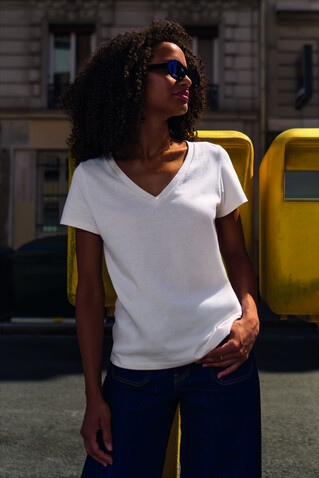 REGENT V T-SHIRT WOMEN - Off-White bedrucken, Art.-Nr. S04766-WW-L