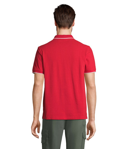 PALERMO POLO-SHIRT - Leuchtend Rot / Weiß bedrucken, Art.-Nr. S04769-KA-S