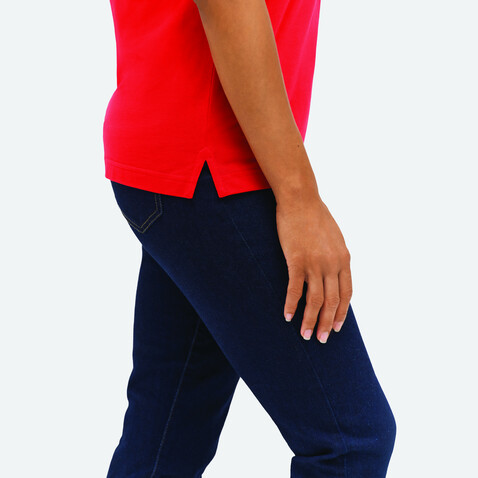 PALERMO POLO-SHIRT - Leuchtend Rot / Weiß bedrucken, Art.-Nr. S04769-KA-S