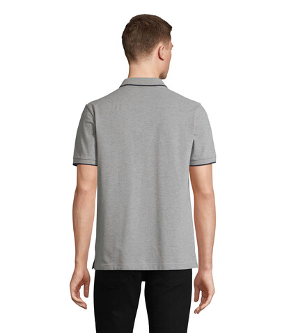 PALERMO POLO-SHIRT - Grey Melange/ French Navy bedrucken, Art.-Nr. S04769-GF-L PALERMO POLO-SHIRT - Grey Melange/ French Navy bedrucken, Art.-Nr. S04769-GF-L