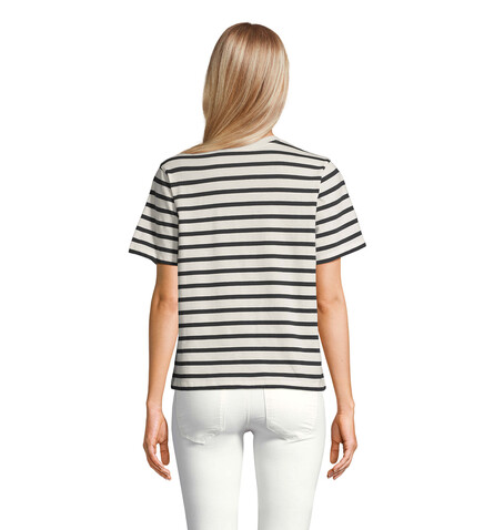 LEGEND DAMEN-T-SHIRT - Off White| Navy bedrucken, Art.-Nr. S04776-AZ-XL LEGEND DAMEN-T-SHIRT - Off White| Navy bedrucken, Art.-Nr. S04776-AZ-XL