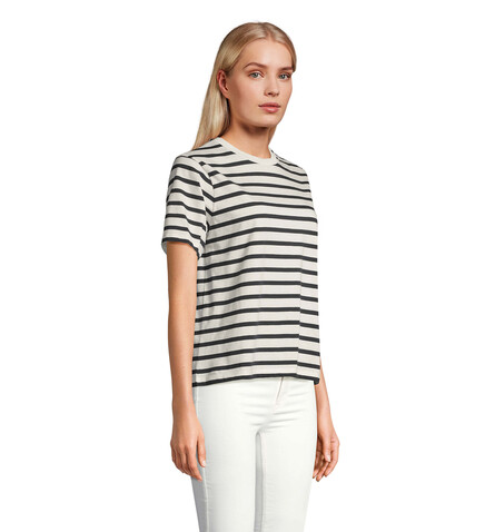 LEGEND DAMEN-T-SHIRT - Off White| Navy bedrucken, Art.-Nr. S04776-AZ-XL LEGEND DAMEN-T-SHIRT - Off White| Navy bedrucken, Art.-Nr. S04776-AZ-XL