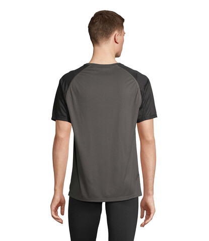 VORTEX RAGLAN T-SHIRT - Black/Charcoal Grey bedrucken, Art.-Nr. S04787-BI-M