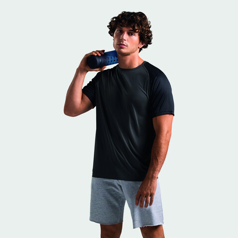 VORTEX RAGLAN T-SHIRT - Black/Charcoal Grey bedrucken, Art.-Nr. S04787-BI-M
