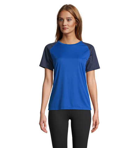VORTEX WOMEN RAGLAN T-SHIRT - French Navy/Royal Blue bedrucken, Art.-Nr. S04788-ET-S