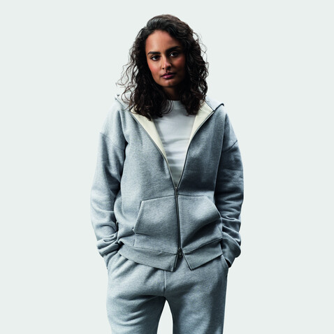 ELIOTT FULLZIP HOODIE - Grau-Melange 2 bedrucken, Art.-Nr. S04884-GY-M