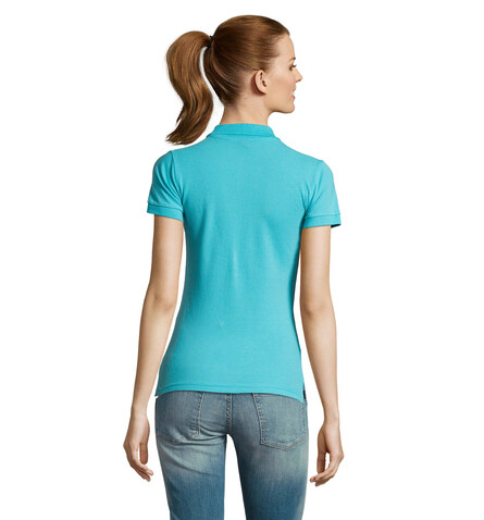 PASSION DAMEN POLO 170g - Atoll-Blau bedrucken, Art.-Nr. S11338-AL-S