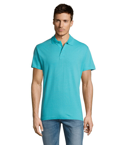 SUMMER II MEN Polo 170g - Atoll-Blau bedrucken, Art.-Nr. S11342-AL-L