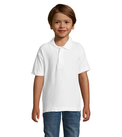 SUMMER II KIDS Polo 170g - White bedrucken, Art.-Nr. S11344-WH-L SUMMER II KIDS Polo 170g - White bedrucken, Art.-Nr. S11344-WH-L
