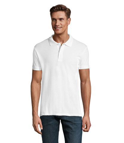PERFECT MEN Polo 180g - White bedrucken, Art.-Nr. S11346-WH-5XL