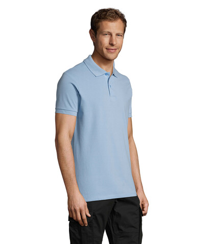 PERFECT MEN Polo 180g - Sky Blue Pique bedrucken, Art.-Nr. S11346-SP-S