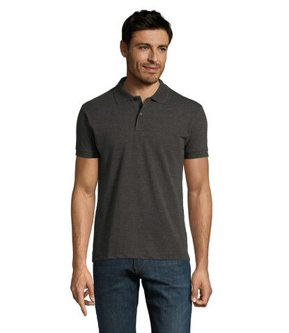 PERFECT MEN Polo 180g - Charcoal Melange bedrucken, Art.-Nr. S11346-CE-S PERFECT MEN Polo 180g - Charcoal Melange bedrucken, Art.-Nr. S11346-CE-S
