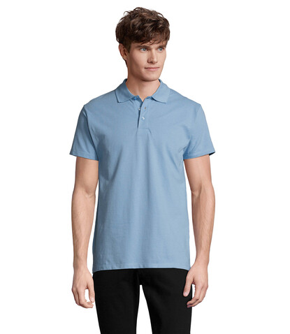 SPRING II MEN Polo 210g - Sky Blue Pique bedrucken, Art.-Nr. S11362-SP-XXL SPRING II MEN Polo 210g - Sky Blue Pique bedrucken, Art.-Nr. S11362-SP-XXL