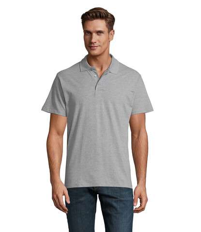 SPRING II MEN Polo 210g - Grau-Melange 2 bedrucken, Art.-Nr. S11362-GY-XXL