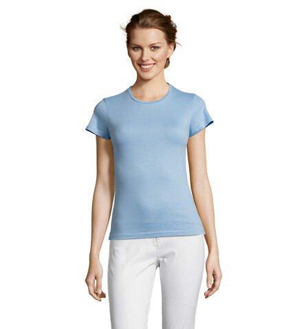 MISS DAMENT-SHIRT 150g - Sky Blue bedrucken, Art.-Nr. S11386-SK-L