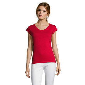MOON DAMENT-SHIRT 150g - Red bedrucken, Art.-Nr. S11388-RD-XXL