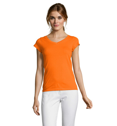 MOON DAMENT-SHIRT 150g - Orange bedrucken, Art.-Nr. S11388-OR-XL