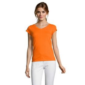 MOON DAMENT-SHIRT 150g - Orange bedrucken, Art.-Nr. S11388-OR-XXL