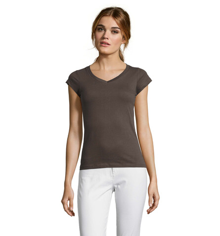 MOON DAMENT-SHIRT 150g - Dunkelgrau bedrucken, Art.-Nr. S11388-DG-M