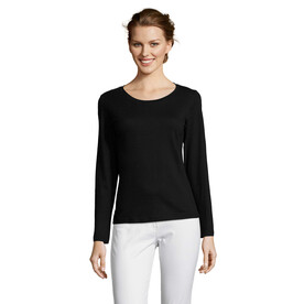 MAJESTIC DAMENT-SHIRT 150g - Deep Black bedrucken, Art.-Nr. S11425-DB-S