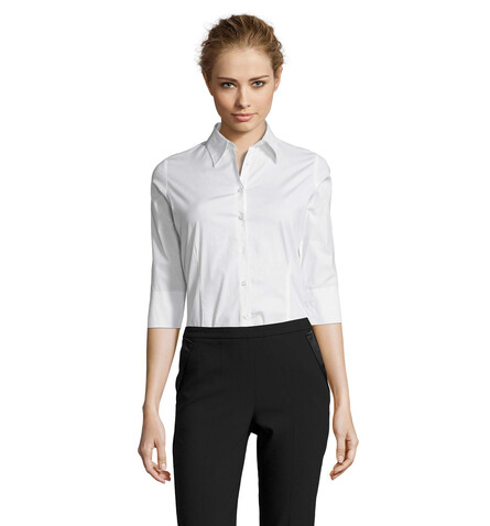 EFFECT STRETCH WOMEN SHIRT - White bedrucken, Art.-Nr. S17010-WH-XL EFFECT STRETCH WOMEN SHIRT - White bedrucken, Art.-Nr. S17010-WH-XL