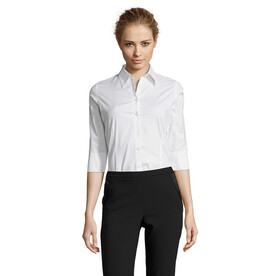 EFFECT STRETCH WOMEN SHIRT - White bedrucken, Art.-Nr. S17010-WH-XL