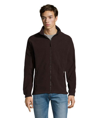NORTH MEN Fleece-Jacke - Dark Chocolate bedrucken, Art.-Nr. S55000-DC-3XL