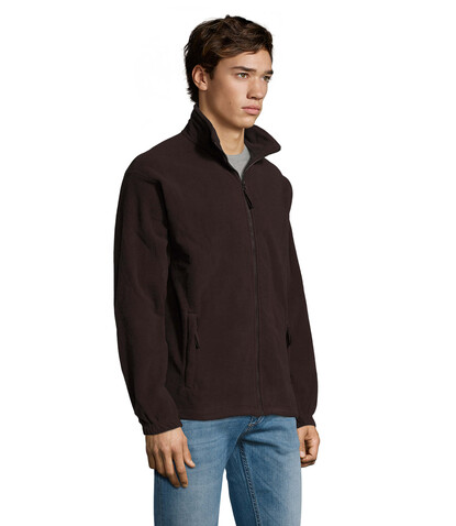 NORTH MEN Fleece-Jacke - Dark Chocolate bedrucken, Art.-Nr. S55000-DC-3XL
