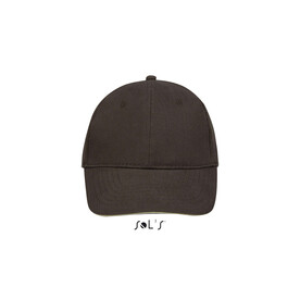 BUFFALO SIX PANEL CAP - Chocolate/Beige bedrucken, Art.-Nr. S88100-IP-M