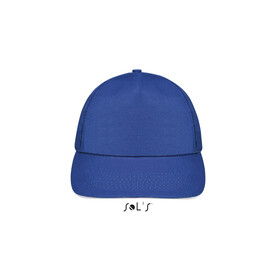 SUNNY FIVE PANEL CAP 180g - Königsblau/Weiß bedrucken, Art.-Nr. S88110-RW-M