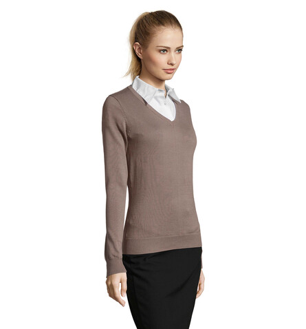 GALAXY WOMEN V-NECK SWEATER - Medium Grey bedrucken, Art.-Nr. S90010-EP-XL GALAXY WOMEN V-NECK SWEATER - Medium Grey bedrucken, Art.-Nr. S90010-EP-XL