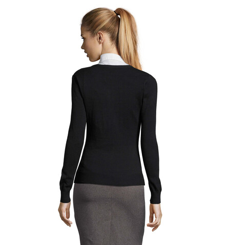 GALAXY WOMEN V-NECK SWEATER - Navy bedrucken, Art.-Nr. S90010-NY-L