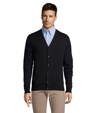 GOLDEN MEN V-NECK CARDIGAN - Navy bedrucken, Art.-Nr. S90011-NY-L GOLDEN MEN V-NECK CARDIGAN - Navy bedrucken, Art.-Nr. S90011-NY-L