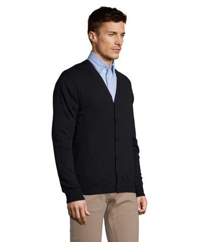 GOLDEN MEN V-NECK CARDIGAN - Navy bedrucken, Art.-Nr. S90011-NY-L GOLDEN MEN V-NECK CARDIGAN - Navy bedrucken, Art.-Nr. S90011-NY-L